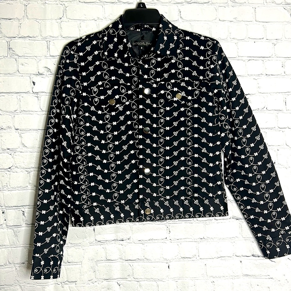 ✨Donna Rae- Women Black&White Long Sleeve Casual Jacket 🖤🤍 size 2